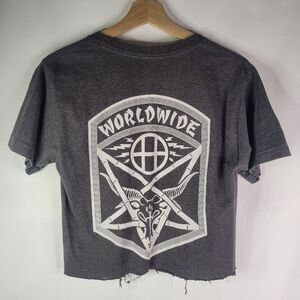 HUF X THRASHER Pentagram Goat Gray Cropped Tee